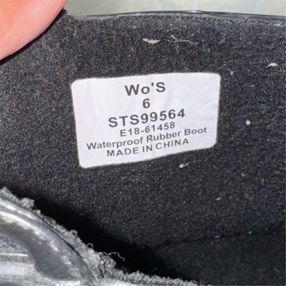 Sperry Women's Black Walker Turk Waterproof Rain Boots Size 6 Tie Back Slip-on - Picture 12 of 13